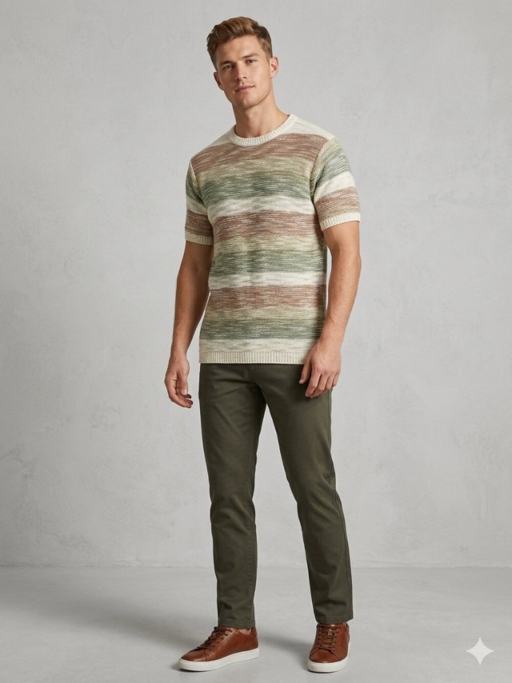 ASOS Design Men's Short Sleeve Striped Knit Sweater Top Size S Very Good